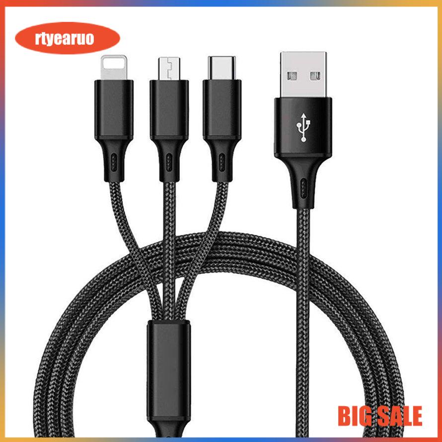 2.1A Fast Charging Car Portable Extension Cable Three-in-one Data Cable