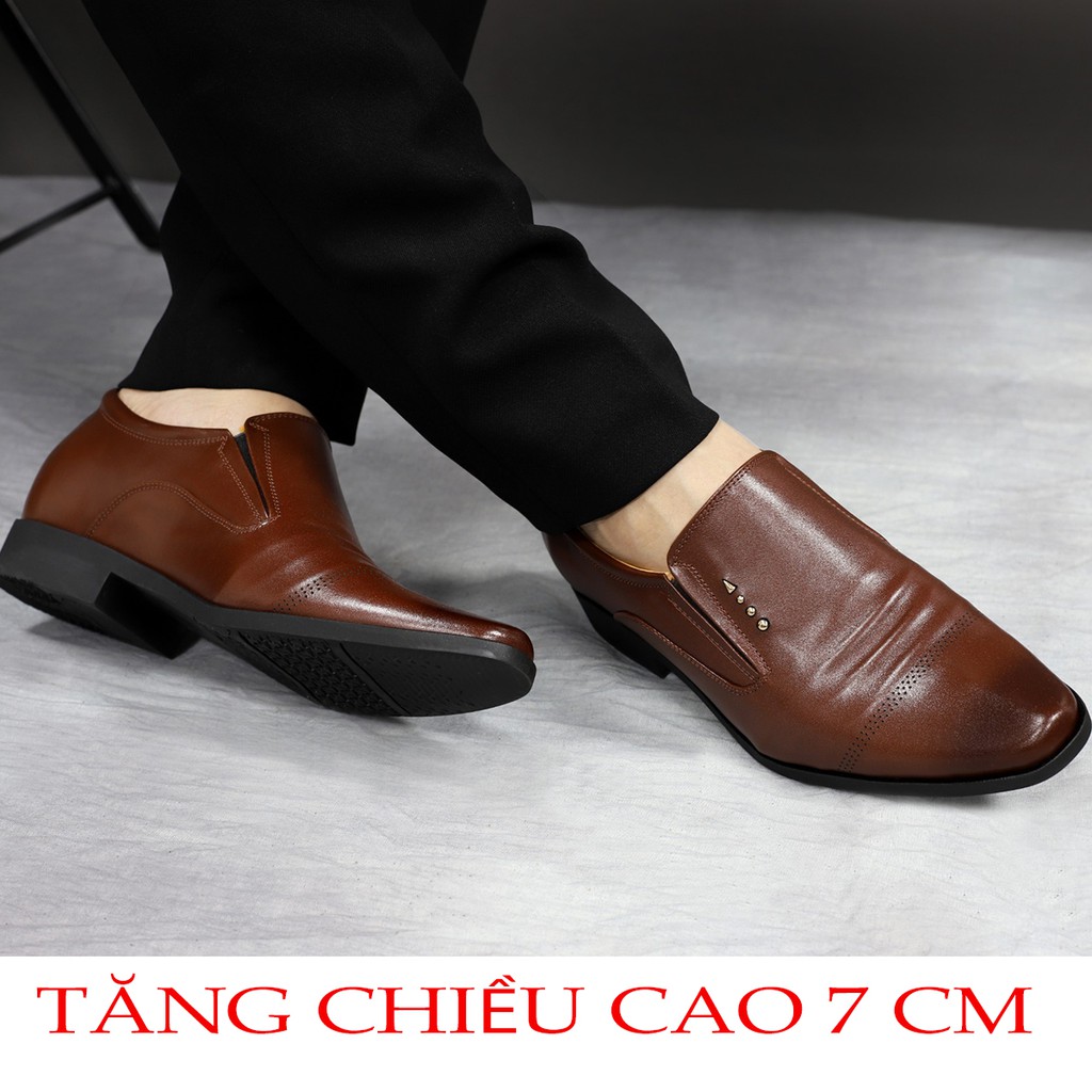 giày nam nâng chiều cao 7cm bí mật , chất liệu da thật cao cấp, đế khâu chống bong, sang trọng lịch lãm