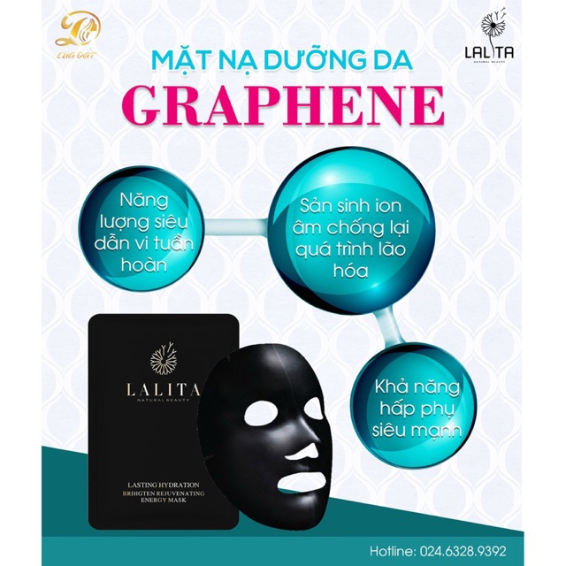 [Công ty trợ giá] Mặt nạ năng lượng đen than hoạt tính thải độc,cấp ẩm sáng da, chống lão hóa Lalita