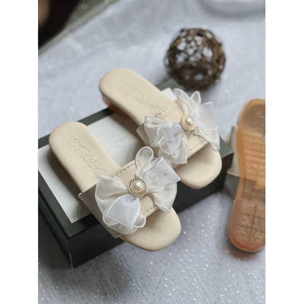 Dép lê trẻ em nơ công chúa cho bé gái