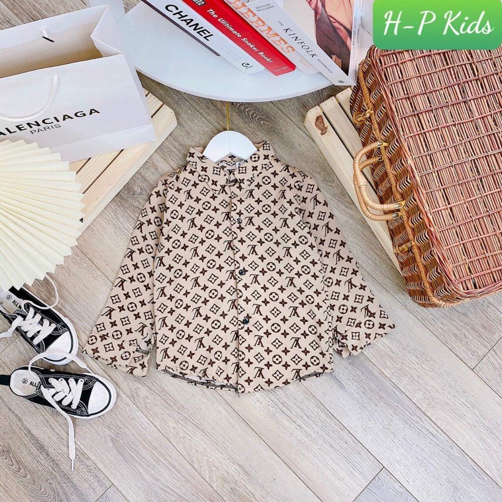 Áo sơ mi lụa dài tay cho bé trai 17-30kg