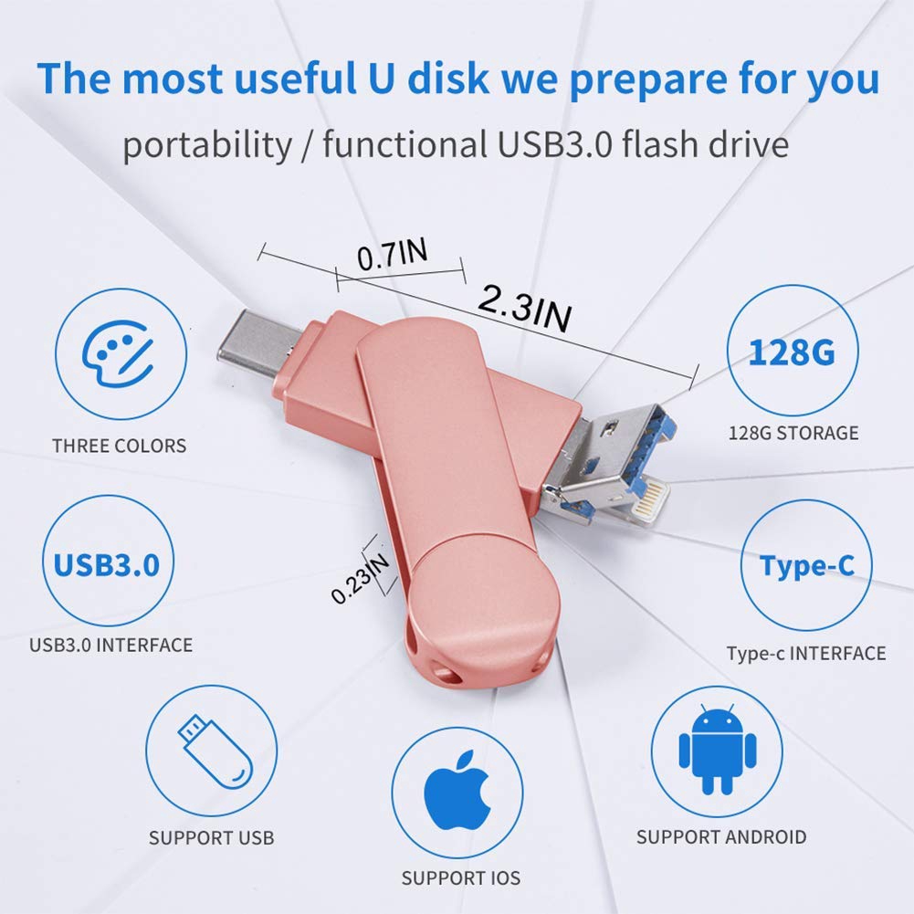 USB lưu trữ dữ liệu Type-C OTG 16GB 32GB 64GB 128GB 256GB 512GB cho iPhone