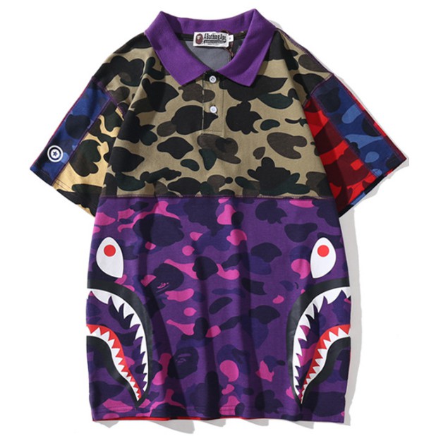 BAPE Mới Quần Ngắn Lưng Thun Họa Tiết Rằn Ri Thời Trang Mùa Hè Cho Nam Nữ