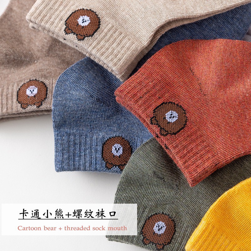 Vớ tất cổ ngắn hình gấu Brown dễ thương TN67