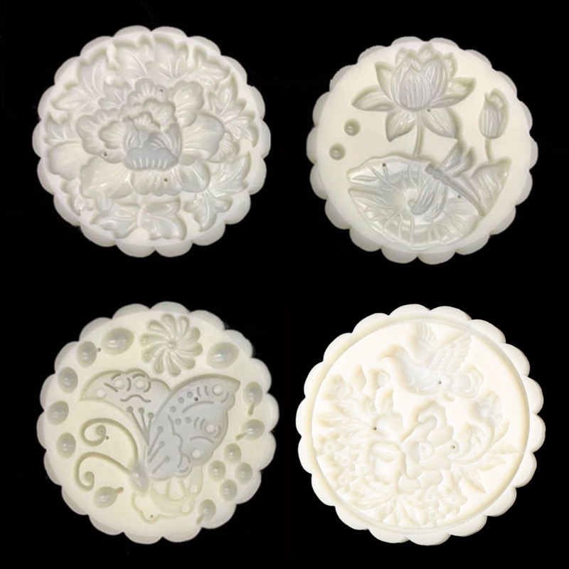 Khuôn Làm Bánh Trung Thu 125g 4 Kiểu Độc Đáo