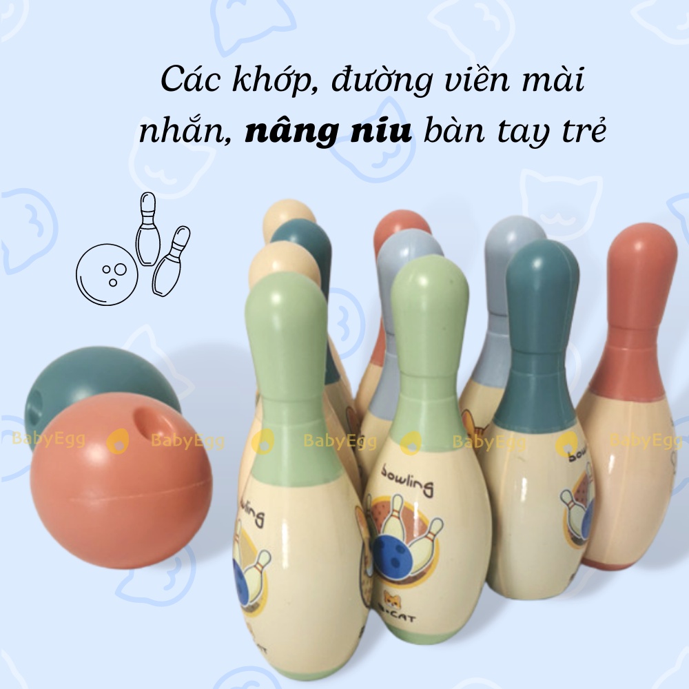 Bộ ném bóng bowling cho bé đồ chơi trẻ em bé trai bé gái thể thao vận động 3 4 5 6 tuổi bô linh