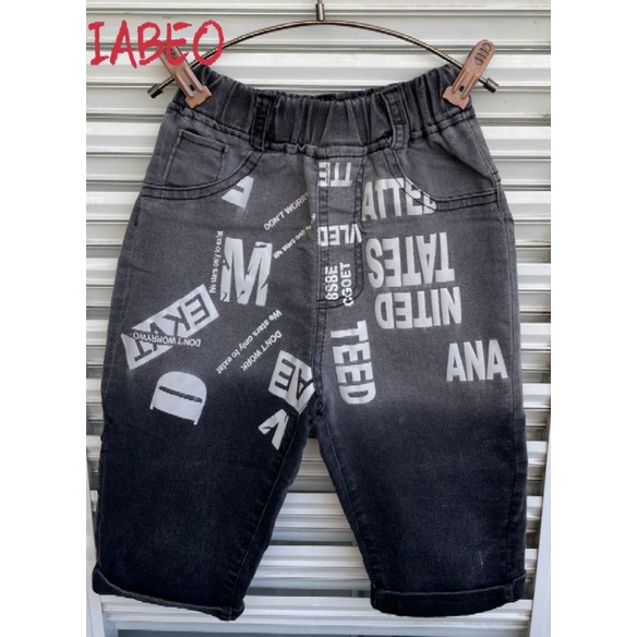 Quần jean lửng hiphop bé trai size 22-34kg(hàng Qc)