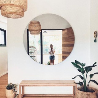 Gương Tròn Nhà Tắm Dán Keo - Không Cần Khoan Tường