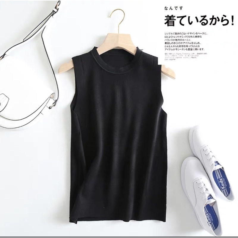 Áo len sát nách mặc vest cổ tròn cao cấp