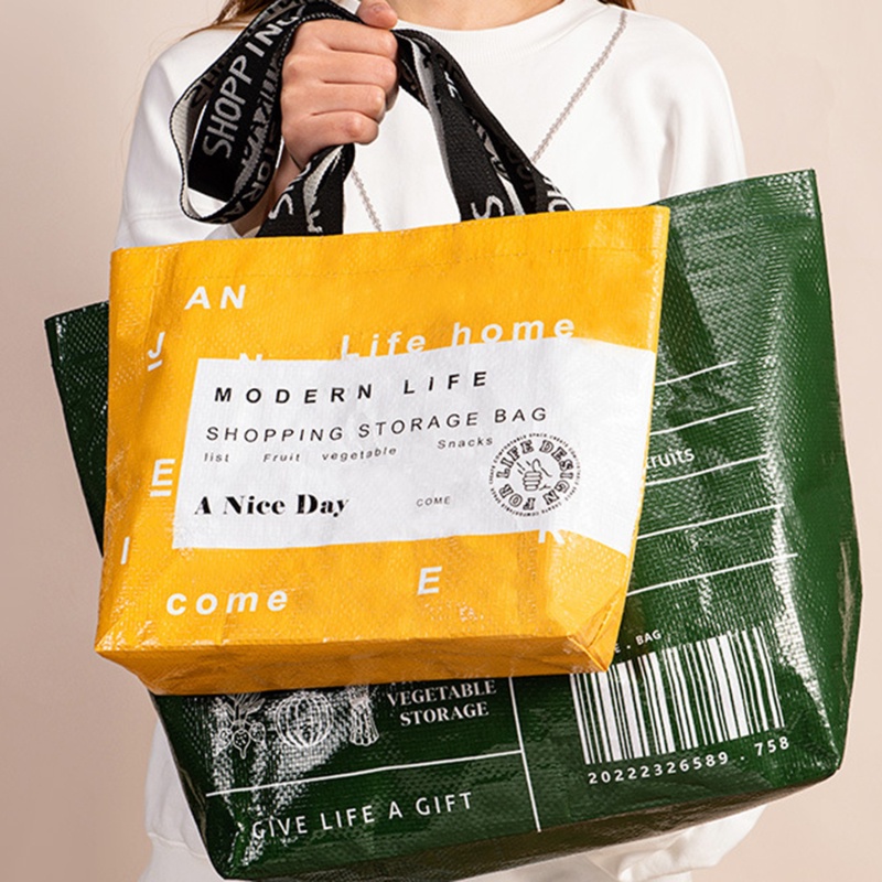 Túi Mua Sắm Xách Tay Dệt Gấp Được Cho Nữ