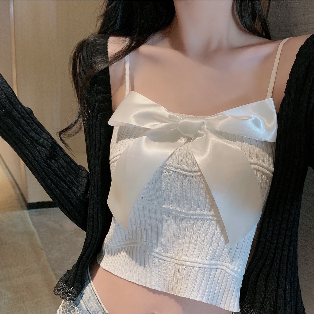 Áo Ống Hai Dây Thắt Nơ Dáng Ôm Dễ Phối Đồ Thời Trang Mùa Hè Hàng Mới Dành Cho Bạn Nữ