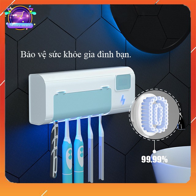 [UV Diệt Khuẩn] Giá Kệ Treo Bàn Chải Đánh Răng Khử Khuẩn Tới 99.99% Cao Cấp