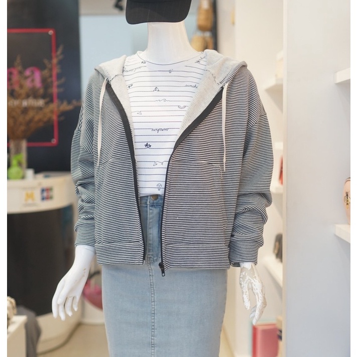 Áo KHOÁC Nữ chất thun da cá cotton sọc thời trang