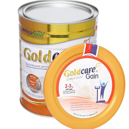 Sữa bột Wincofood GoldCare Gain 900g - Dành cho người gầy