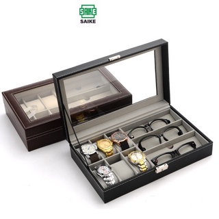 Hộp Để Đồng Hồ Và Mắt Kính 1 Tầng SAIKE S632 Bọc Da Pu