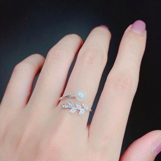 Nhẫn nữ bạc ta - tặng kèm hộp đựng - nhẫn đính đá sáng bóng sang chảnh - Trang Sức Bạc 9999