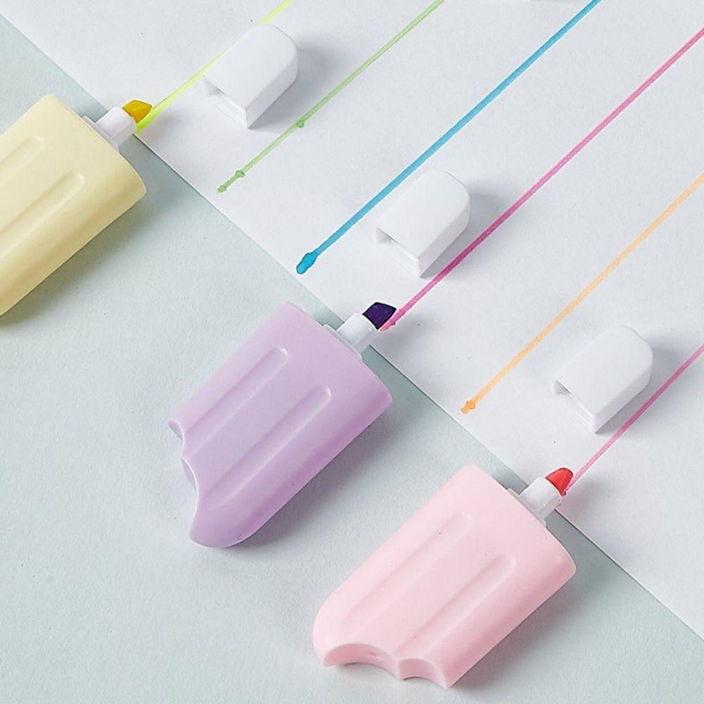 Set 6 Bút Đánh Dấu Hình Cây Kem Màu Ngà Xinh Xắn