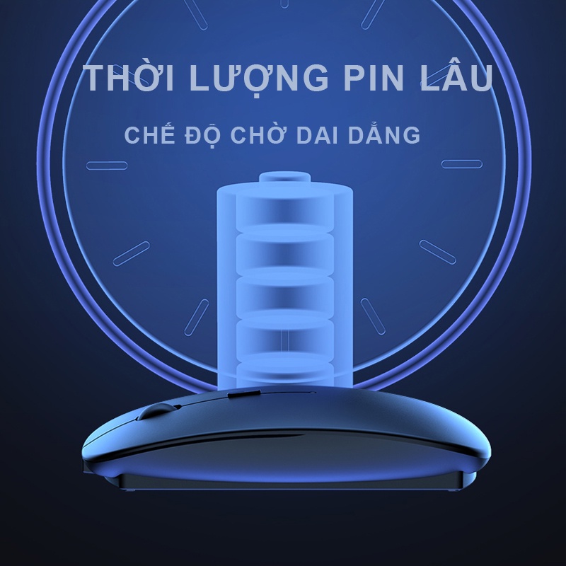 Chuột ko dây Bluetooth 2.4Ghz Chuột KHÔNG DÂY Cao Cấp Chuột Không Dây  Dùng Pin Sạc Click Không Gây Tiếng Ồn Chuột ko dây sạc pin siêu mỏng 2.4GHz HXSJ M101 ko gây tiếng ồn sạc 1 lần dùng 1 tuần cho Laptop laptop PC Tivi