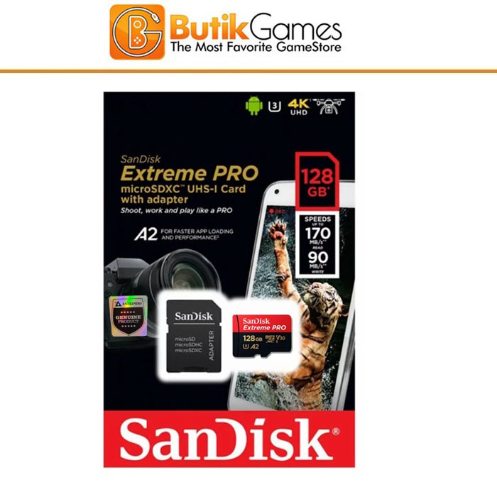Micro Sd Sandisk 128gb A2 170mb / S V30 U3 4k