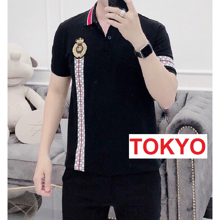ÁO THUN NAM POLO COTON CAO CẤP THÊU LOGO SỌC VIỀN 1 BÊN VS7 TOKYOSHOP | BigBuy360 - bigbuy360.vn