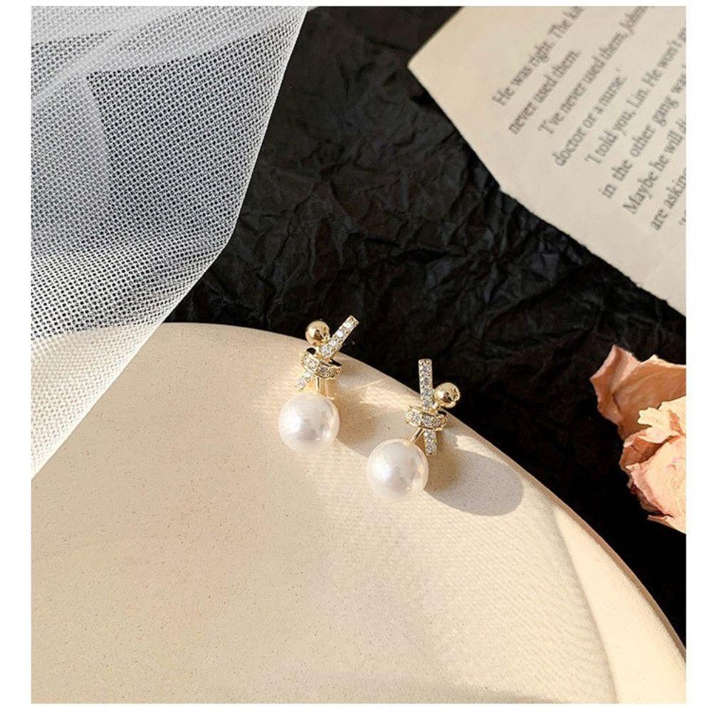 Bông Tai Cổ Điển Cho Nữ|Bông Tai Hình Nơ Màu Sáng Thời Trang Sang Trọng