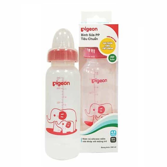 Bình sữa Pigeon 120ml / 240ml cổ hẹp PP tiêu chuẩn