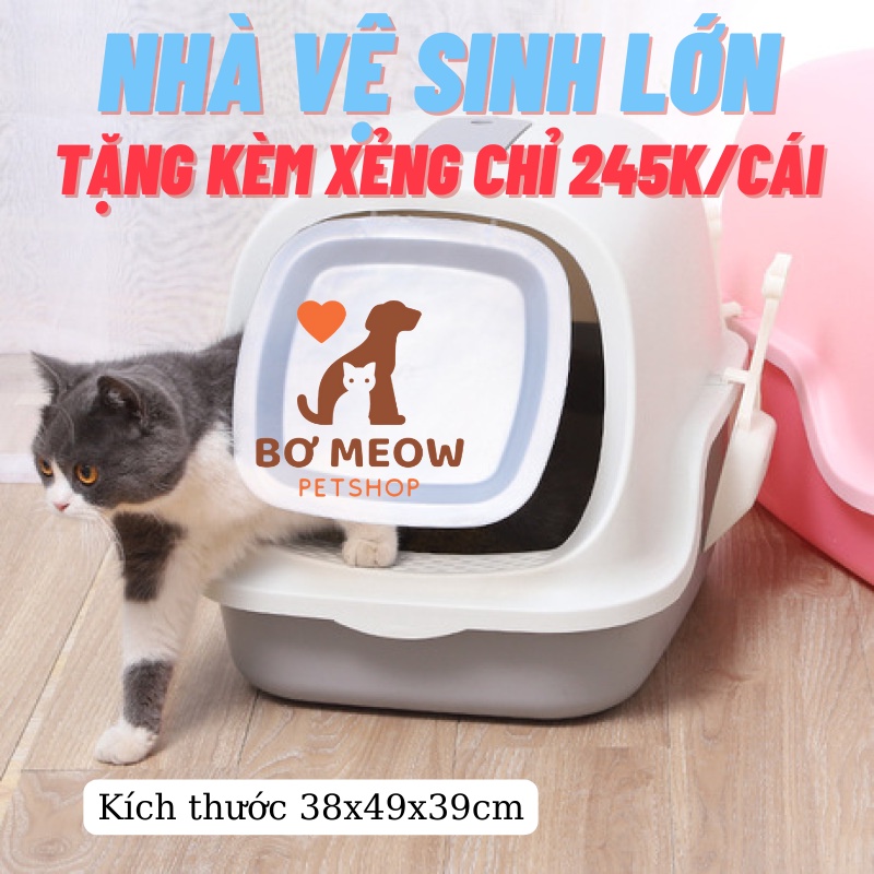 Nhà vệ sinh cho thú cưng hình tai mèo tặng kèm xẻng - Khay vệ sinh cho thú cưng