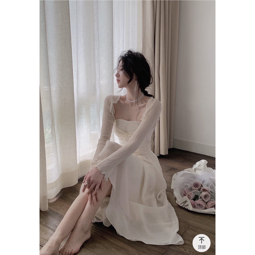 SET ĐẦM MIDI ỐNG NƠ XOẮN KÈM KHOÁC CROP BÈO