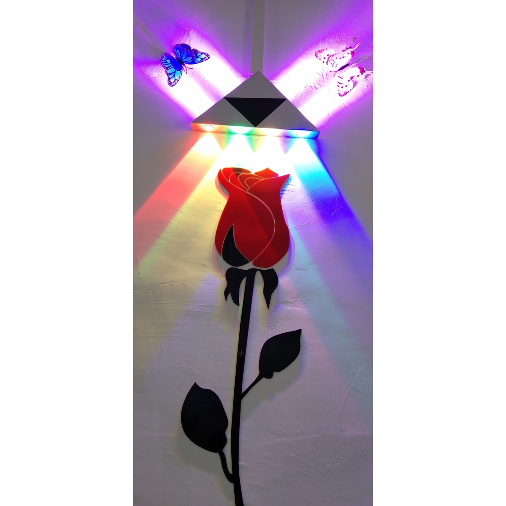 Tranh dán tường mica 3d decor khổ lớn bông hoa hồng trang trí phòng khách, phòng ngủ, phòng cưới Nhiều Size - EPeBen