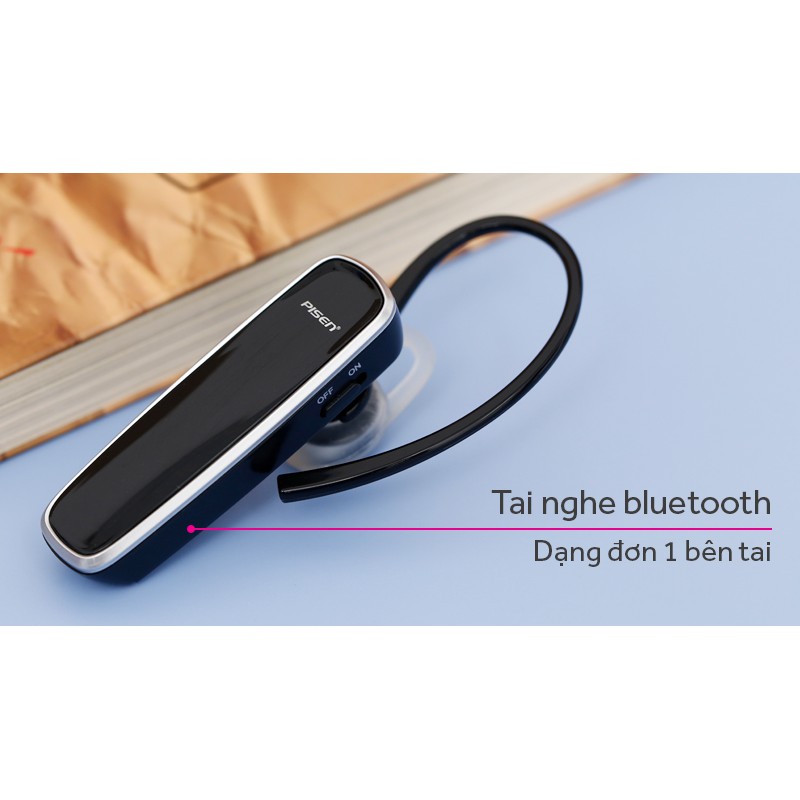 Tai nghe Bluetooth Pisen LE002+ Đen chính hãng