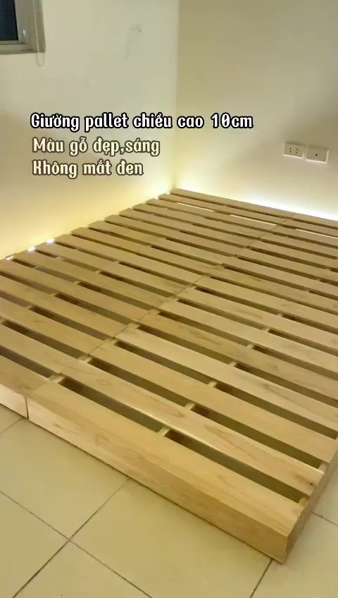 Giường Ngủ Pallet Gỗ  Tự nhiên Cao Cấp Không Mắt Đen( Hỗ trợ VC: 0397739102) | BigBuy360 - bigbuy360.vn