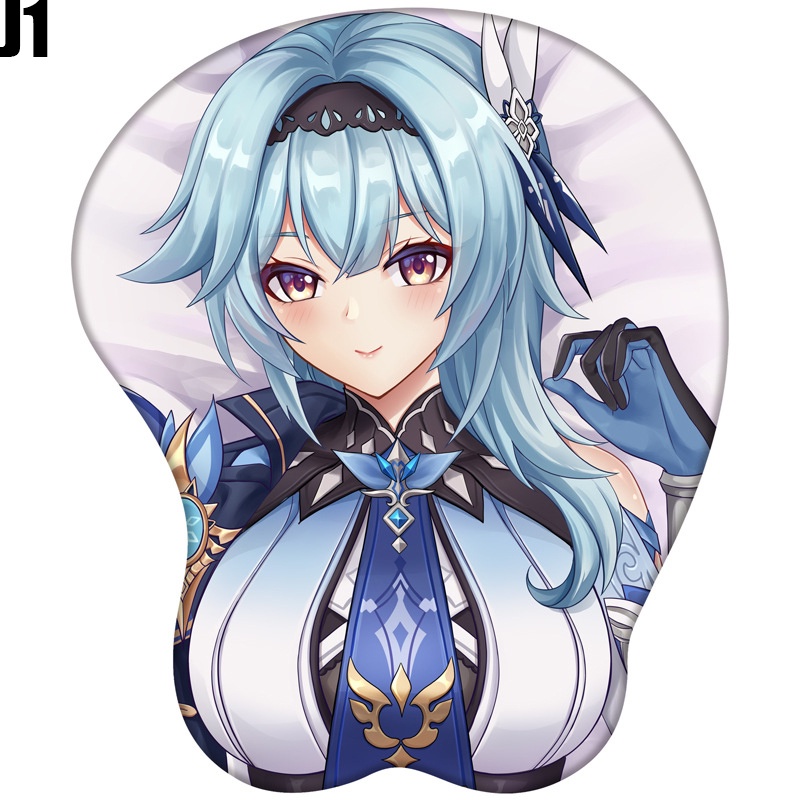 Miếng lót chuột máy tính 3d bằng silicon mềm mại họa tiết hoạt hình Genshin Impact