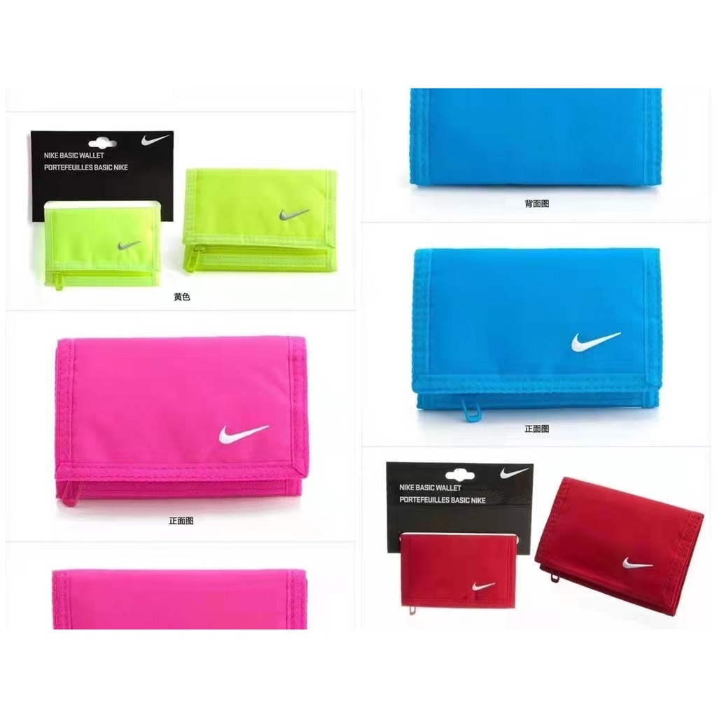 Ví Ngắn Gập Ba Hiệu Nike Màu Đen Thời Trang Unisex