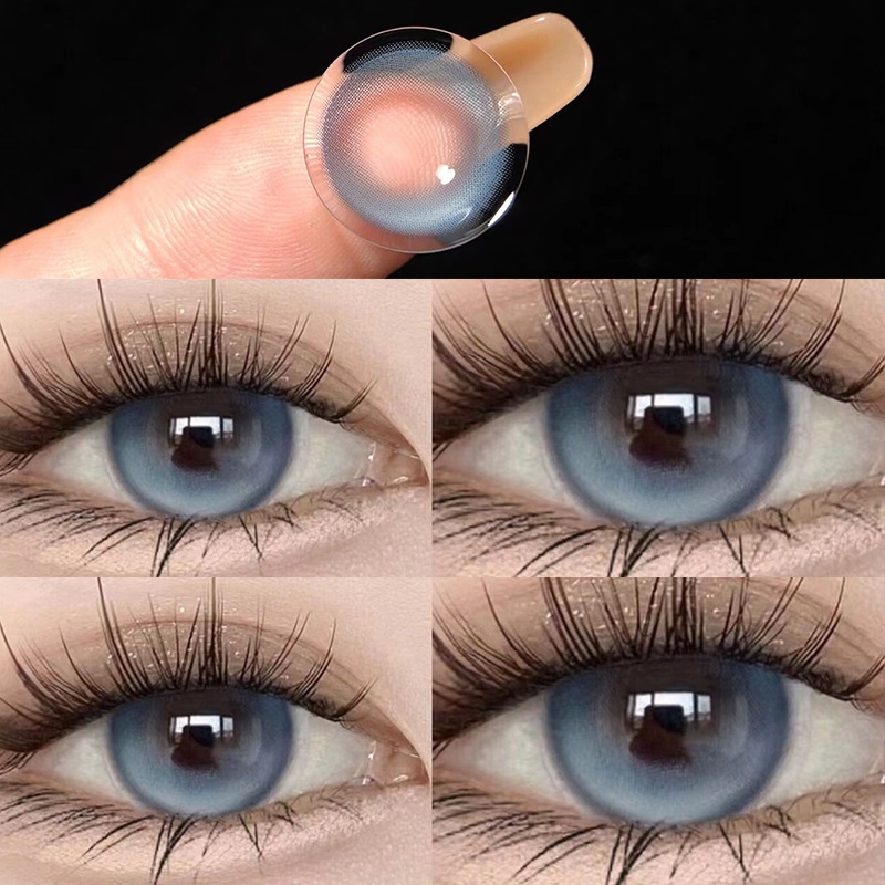 Bộ 2 Kính Áp Tròng Màu Xanh Dương 14.5MM Tự Nhiên Mềm Mại Thoải Mái