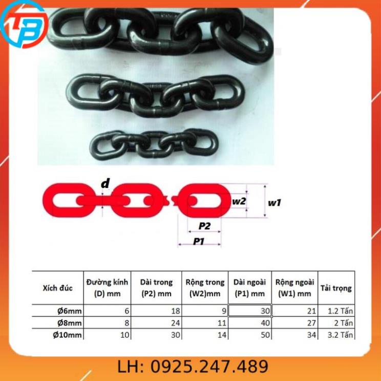 Dây xích đúc tải cao Phi [ 10mm ] CÁP THÉP Thái Bình VinàN
