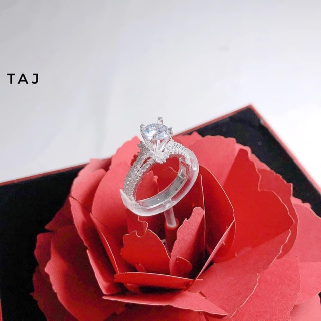 NHẪN BẠC NỮ MẶT ĐÁ CAO CẤP - ĐƯỜNG KÍNH 1.7 CM