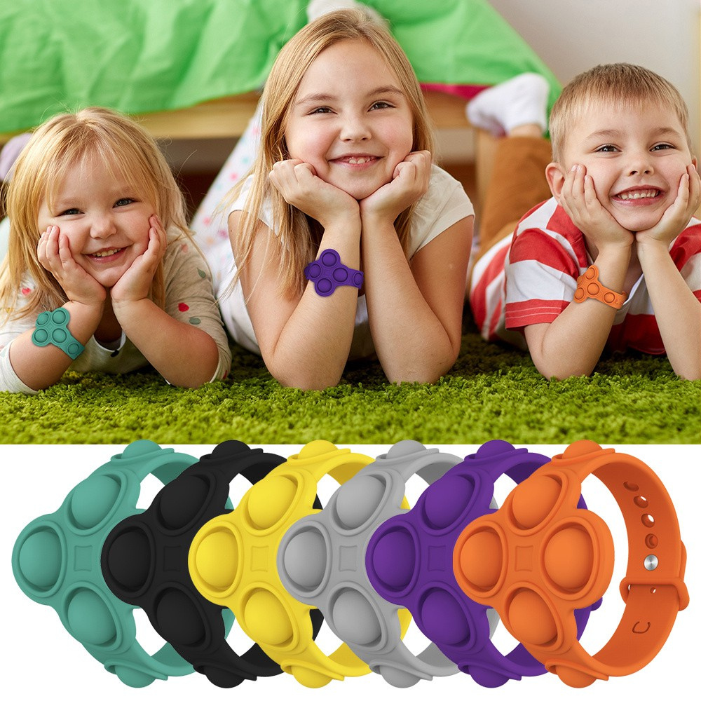 MYRON Soft Silicone Decompression Bracelet Band Toys Bubble Fidget Press Stress Relief/Multicolor