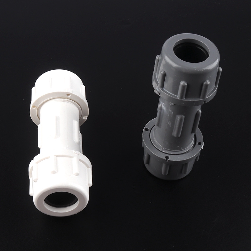 Bộ 2 Đầu Nối Ống Nước Bằng Nhựa pvc Màu Trắng / Xám Đường Kính Trong 20 / 25 / 32mm
