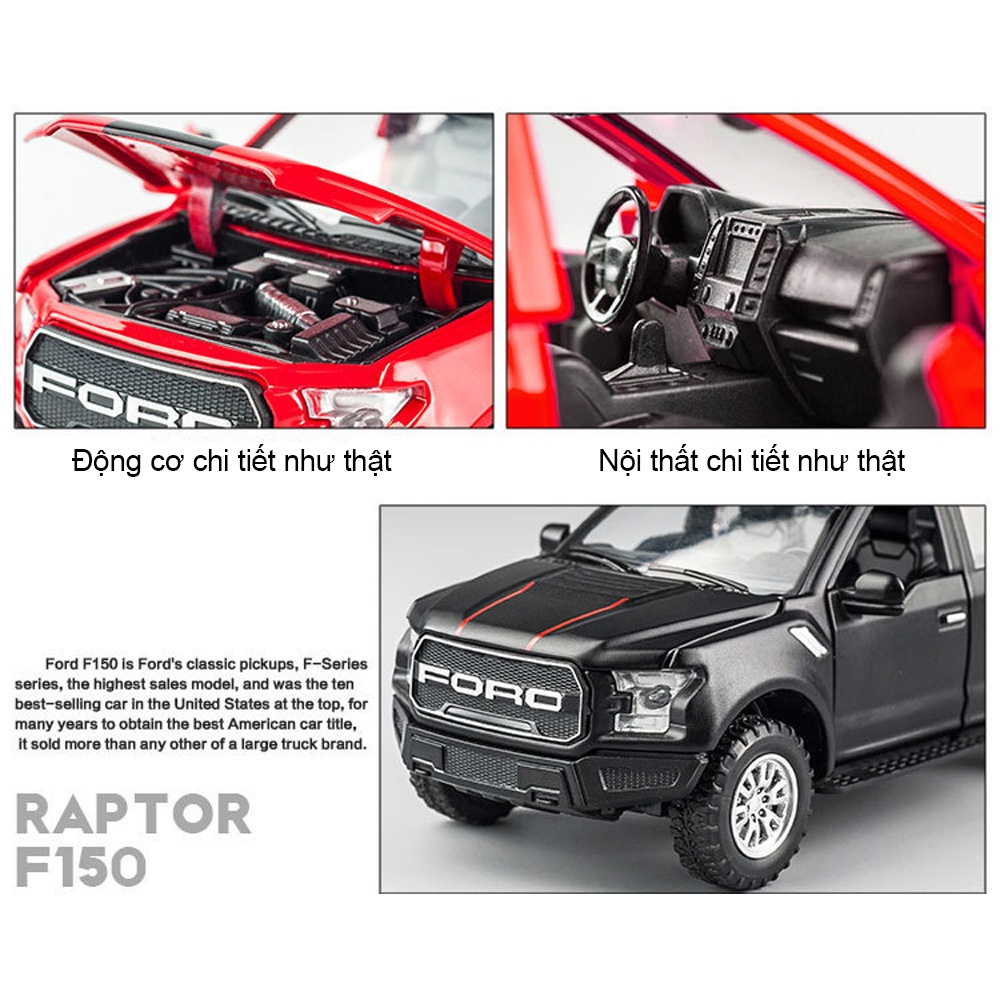 Mô Hình Xe Bán Tải Tỉ Lệ 1:32 Ford Ranger F150 hãng Miniauto kim loại, chạy bằng cót thích hợp làm đồ chơi, đồ trưng bày