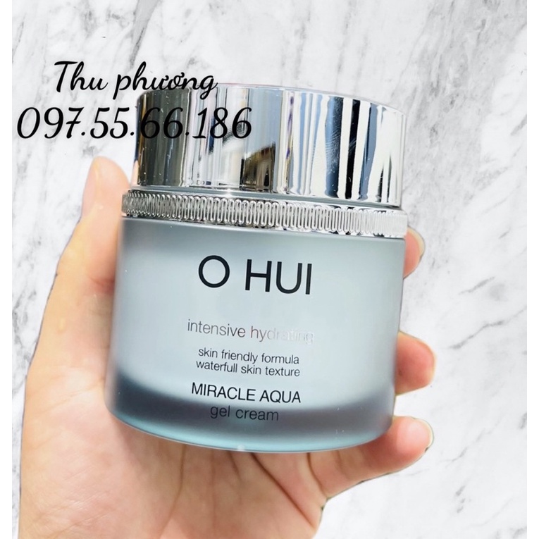 Set Kem dưỡng Ohui Xanh Miracle Aqua Gel Cream 100ml dành cho DA DẦU - HỖN HỢP DẦU - DA SIÊU DẦU