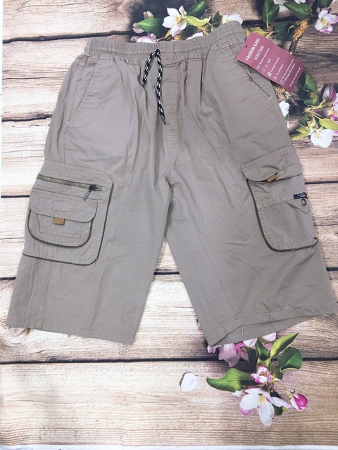 Bigsize Quần short kaki túi hộp nam trung niên dưới 110kg