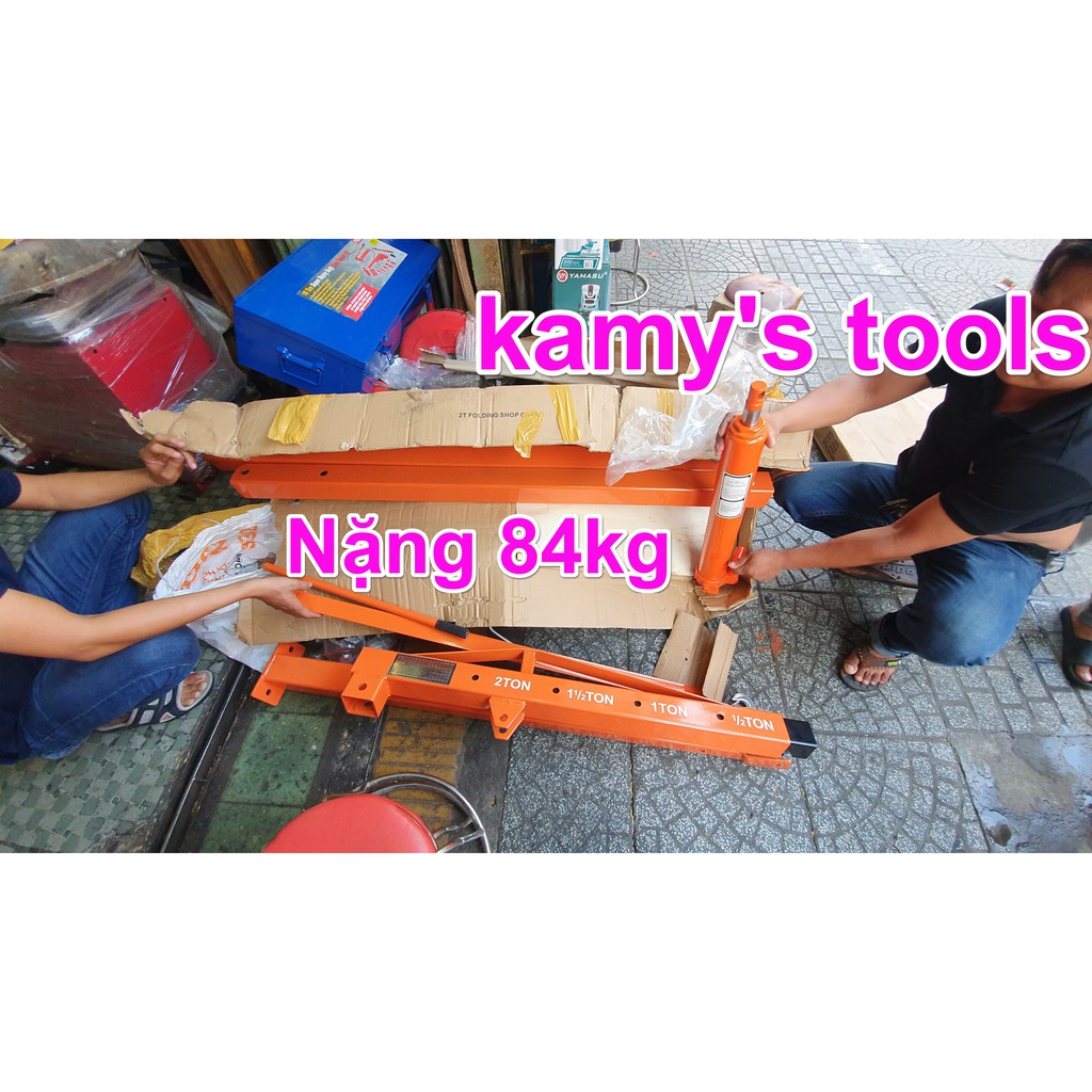 Cẩu móc động cơ ô tô 2 tấn nặng 84kg 2 xy lanh bơm nhanh gấp 2 lần