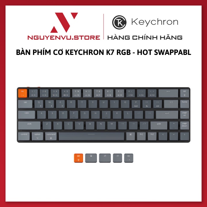 Bàn phím cơ Keychron K7 RGB - Hot-swap - Kết nối không dây thumbnail