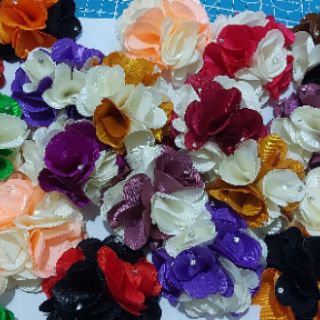 Hoa vải lụa trang trí áo váy đầm , bờm cài tóc