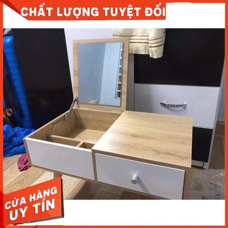 Bàn trang điểm mini nhỏ gọn  bàn trang điểm ngồi bệt kèm gương cao cấp để đầu giường Gỗ MDF ( tặng kèm tua vít ) | BigBuy360 - bigbuy360.vn