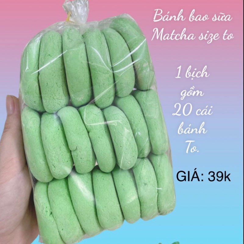 Bánh bao matcha trà xanh size to (1 bịch gồm 20 cái bánh lớn)