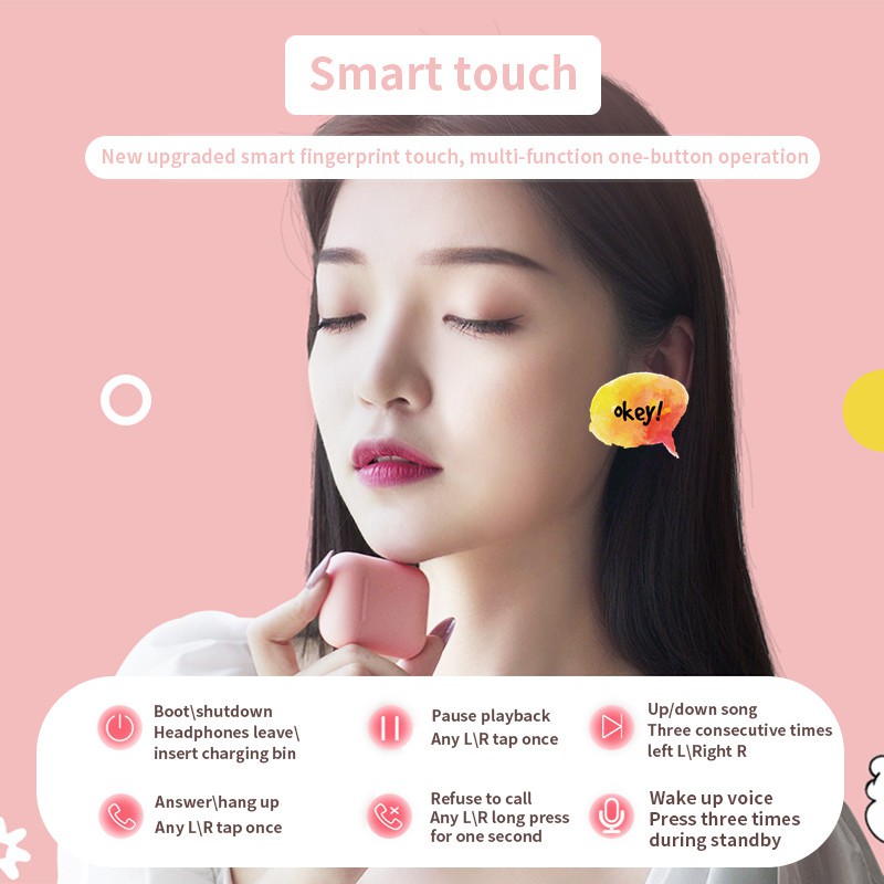 Bộ tai nghe bluetooth 5.0 không dây Inpods12 TWS chất lượng cao hỗ trợ cho hệ thống IOS Android | BigBuy360 - bigbuy360.vn