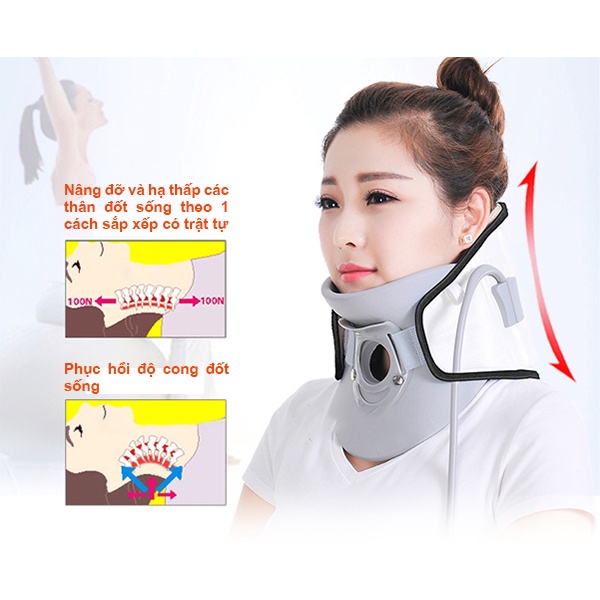 Đai Hơi Kéo Dãn Cột Sống Cổ LEAMAI C02, Đai Hơi Định Hình Cổ, Đai Hơi Hỗ Trợ Thoái Hóa Đốt Sống Cổ
