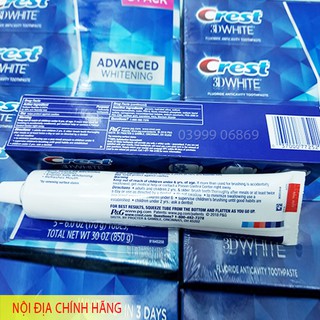 KEM ĐÁNH RĂNG CREST 3D WHITE ADVANCED WHITENING 170g