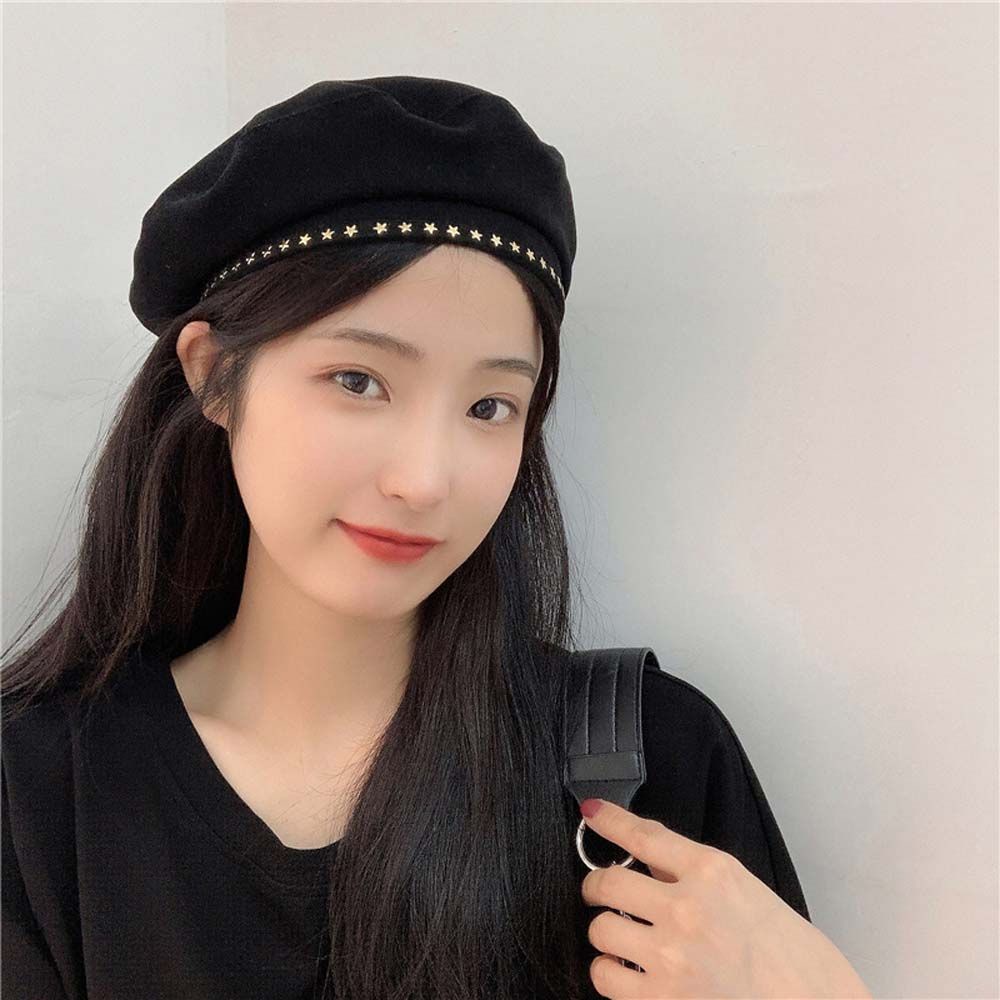Mũ beret phong cách họa sĩ Hàn Quốc retro thời trang cho nữ
